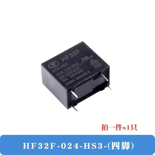 Relé HF32F-024-HS3 24VDC de 5A y 4 pines normalmente abierto de 2 piezas 2