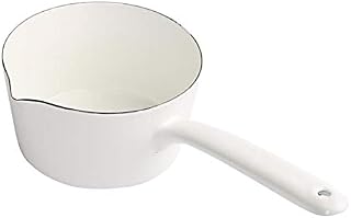 1.2L Enamel Milk Pan Mini Saucepan Butter Warmer with Pour Spout Non Stick Enamel Butter Melting Pot Saucepan Chocolate Melting Pot For Induction, Electric And Gas Hobs