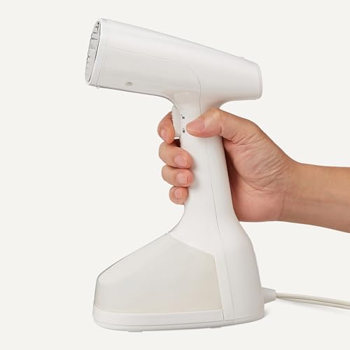 Image of Amazon Basics Handheld Garment Steamer for Clothes, 1500W Turbo Extreme Steam with Dual Steam Modes, Auto Shut-off, Fabric Accessories, White