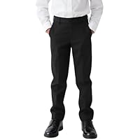 Boys Black Dress Pants 2T School Uniform Pants for Toddler Boy Adjustable Waist Trousers