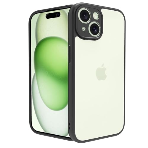 Image of amazon basics Shockproof Ultra Hybrid Back Cover for Apple iPhone 15 | 360 Degree Protection TPU+PC | Crystal Clear Hard Back | Transparent Back Case for Apple iPhone 15 (Black Bumper)