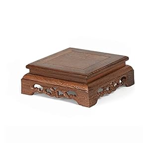 CGgJT Base per bonsai, espositore per piante, in legno, stile vintage, quadrato, moderno, decorativo, per casa, balcone, giardino, espositori (taglia: media) (taglia: M) (taglia: M)
