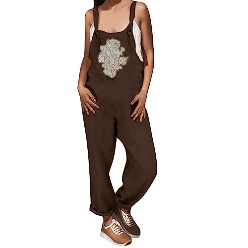 Kavitoz Damen Jumpsuit Sommer Boho Lang Druck Overall Baggy Oversize...