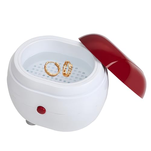 CAILI Máquina de Limpieza por Ultrasonidos, Máquina de Limpieza por Ultrasonidos Profesional, Máquina de Limpieza de Mini Joyas, Adecuada para Joyería, Gafas, Relojes, Anillos, Monedas, Dentaduras
