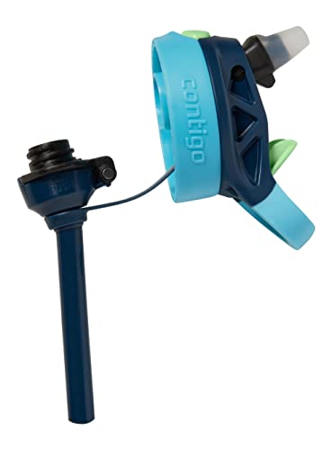 Contigo Aubrey Kids Cleanable Water Bottle With Silicone Straw And Spill-Proof Lid, Dishwasher Safe, 14Oz 2-Pack, Blueberry & Cosmos #TOP4