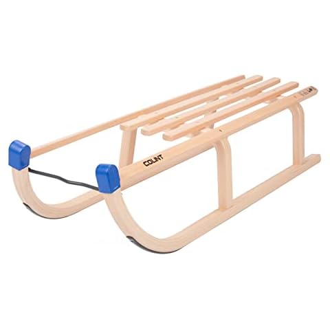 Schlitten Rodel Schlitten Holz DAVOS 90 cm Buchenholz Schnee Cover