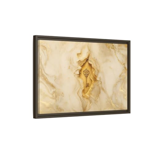Décoration murale salon moderne - Toile abstraite marbre doré chic 60x40