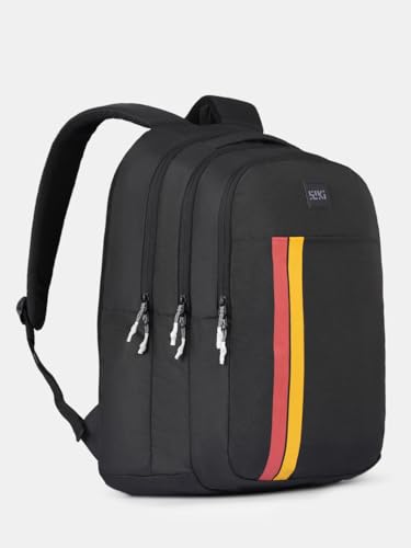 Image of Varsity Pro Solid Backpack, 35L, 3 Compartments + 1 Pocket, File Folder Section, Built-in Organizer, Spacious School, College & Office Bag