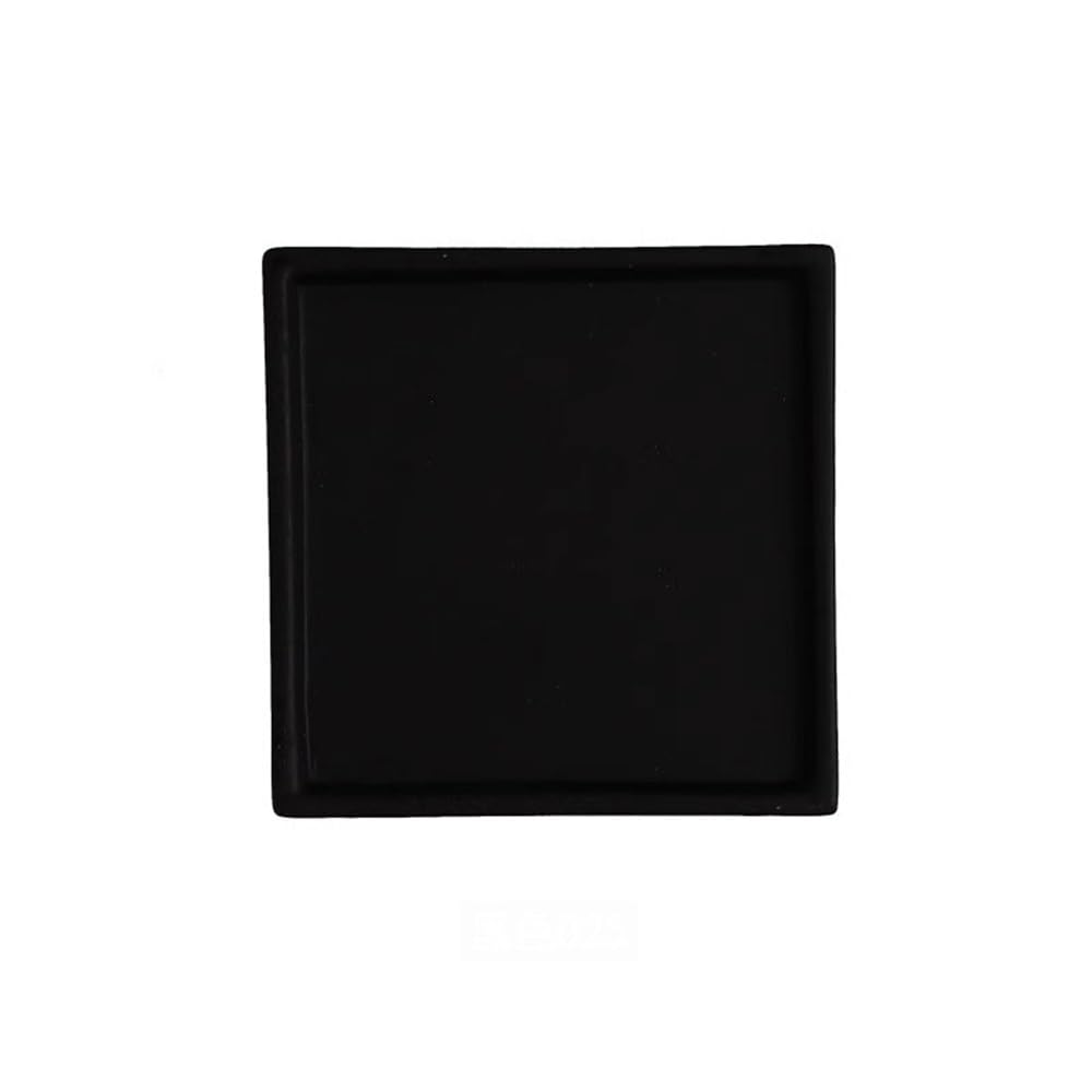 Sottovaso quadrato per piante da tavolo, in ceramica, per soggiorno, balcone, interni (nero)