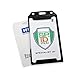 5 Pack - Heavy Duty Black 2 Sided Rigid Multi Card Holder - Hard Plastic Vertical ID Badge Holder for 2 Standard or Thick Prox Cards by Specialist ID