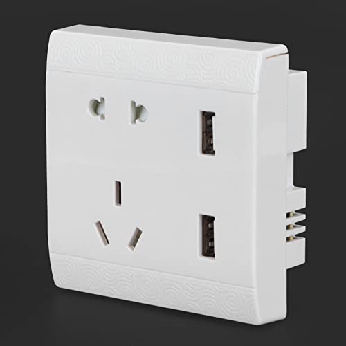 Tomada USB, 13A Carregador de Parede 2 Portas 3,4 x 3,4 pol. de Montagem em Parede para Celular para