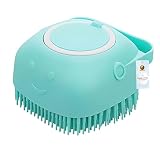 Foodie Puppies Dog Bath Brush Body Scrubber Shampoo Dispenser Tick Remover - (Silicone Dispenser Brush) for Shower Bathing and Shedding Soft Silicone Brushes for Pet Puppy Dogs Cat Rabbit Horse