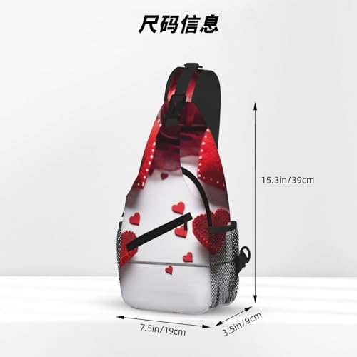 Handmade Red Hearts Printed Cross Chest Bag Diagonally Chest Messenger Bag4