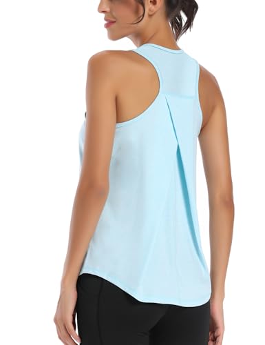 Dawnrole Gym Tops para Mujer Camisetas sin Mangas Yoga Fitness Camisetas Racerback Sports Top Mujer
