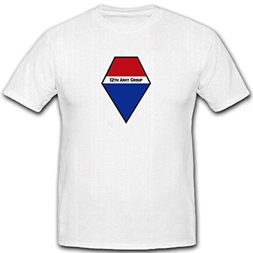 T-shirt 12th Army Group US Army blanc grande taille homme 4XL