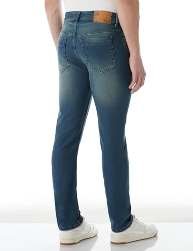 Image of INKD Men's Regular Fit Jeans - Mid-Rise | Cotton Blend | Classic Styling | Contrast Stitch | Stretchable Fabric | Classic 5 Pocket Styling (Available in Plus Sizes)