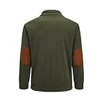 JMIERR Men's Corduroy Sweatshirt Casual Long Sleeve Stand Collar Button Pullover Sweatshirts with Pockets - Image 2
