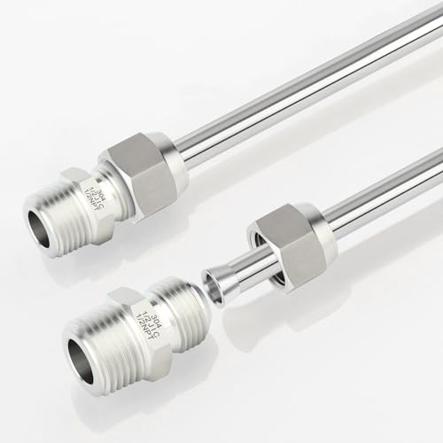 Image of TAISHER 5PCS Forging of 304 Stainless Steel JIC Flare Tube Fittings, 1 /2 inch JIC Male x 1 /2 inch NPT Male, Half Union