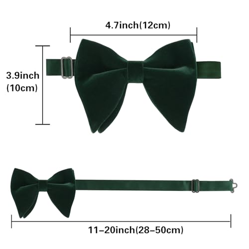 Image of Alizeal Velvet Pre-tied Adjustable Bow Tie for Men Oversize Formal Solid Tuxedo Bowtie