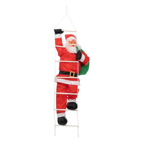 FEERIC LIGHTS & CHRISTMAS - Kletterer weihnachtsmann + Leiter h120cm