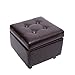 TESSKy Imitación de cuero otomanos grande de almacenamiento Escabel otomana con 4 patas, Cubo copetudo reposapiés del taburete tapa del tirón de madera de heces for sala de estar dormitorio Oficina Me