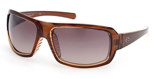 Harley-Davidson Men's Common Bond Brown Crystal Sunglasses, Brown Gradient Lens