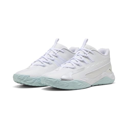 PUMA Erwachsene Dagger 2 Mid Basketballschuhe 48, White Silver Feather Gray Metallic – Ansicht 1