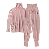 [Nemulia] ネムリア 3くび温活パジャマ ルームウェア 洗濯可 睡眠 (スモーキーピンク,L)