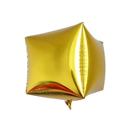 VALICLUD 5 Piezas Globos de Aluminio Dorados Cuadrados de 24 Pulgadas Reutilizables para Decoración de Fiestas Infantiles y Eventos Obsequios