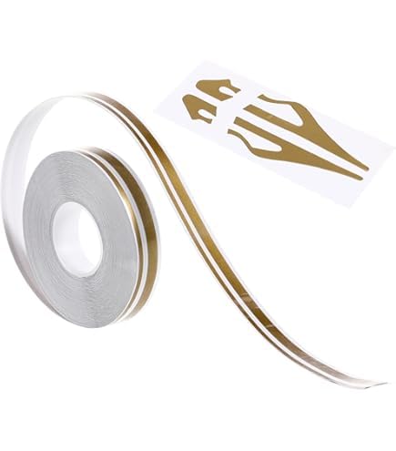 Image of Roll Vinyl Pinstriping Racing Stripes Pinstripe Chrome Line Decal Sticker Auto,Automotive Pinstriping Tape 32ft,Vinyl Pinstripe Tape (Gold Chrome 1 /2)