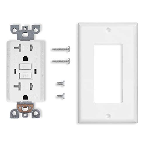 Gfci Duplex Outlet Receptacle, Tamper Resistant & Weather Resistant 20-Amp/125-Volt, Self-Test Function With Led Indicator, Ul Listed, Electrical Outlet, Gfci Outlet - Wall Plate And Screws Included #TOP6