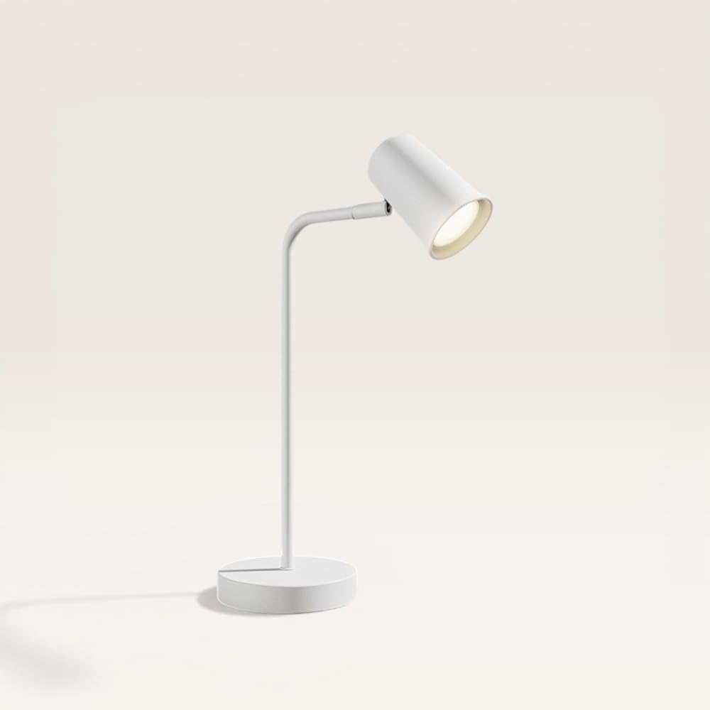 HOFTRONIC Riga LED Tischleuchte - 350° Schwenkbar und 90° Drehbar - 4000K Neutralweiß - 1,5e Meter Kabel mit Schnurdimmer - GU10-Fassung - Nachttischlampe Weiß - Dimmbar - Schreibtischleuchte