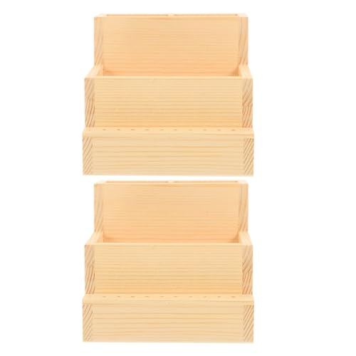 Porte-embouts à ongles en bois Healvian : lot de 2 boîtes de rangement à 10 trous