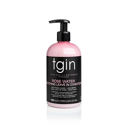 tgin Rose Water Smoothing Leave-In Conditioner for Natural Hair - Protective Styles - Curls - Waves - Detangler - Great for low porosity hair - Fine hair 13oz