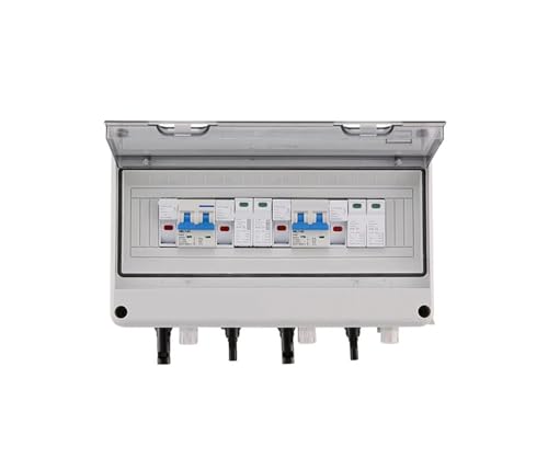 600V �\�[���[ DC PV �R���o�C�i�{�b�N�X�A�𗋊�t�� 2 �X�g�����O�A2 ���� 2 �o�� 15A ��i�d���q���[�Y�A63A MCB�ASPD�AIP65 �h��
