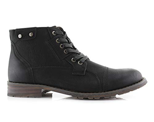 Image of Polar Fox Men's Casual Cap-Toe Ankle Boot Collection | Lace-Up Work, Combat, and Chukka Styles