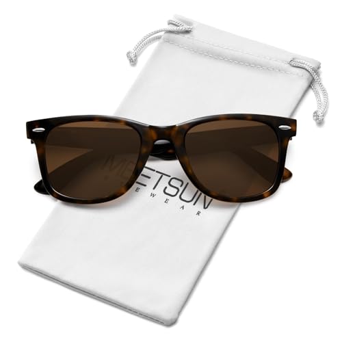 MEETSUN Polarized Sunglasses for Women Classic Retro Square Trendy Ladies Sun Glasses UV400 Leopard Tortoise Brown