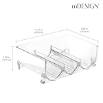 mDesign Plastic Free-Standing Stackable 3 Bottle Storage Holder Rack - Water, Wine, and Drink Organizer Shelf for Kitchen Countertop, Cabinet, Pantry, Fridge, Freezer, 4 Pack - Clear - Image 4