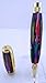 Handmade Navigator style rollerball pen. Surfite comprised of actual surfboard resin. Pink, blue, black, clear, tan, red, green. Magnetic postable cap. Gold trim. Black ink.