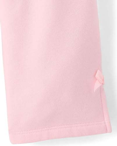 The Children\'s Place,Baby Girls,and Toddler Active Premium Fleece Wide Leg Lounge Pants,Rose Mist,18 Months,24 Months - Thumbnail 4