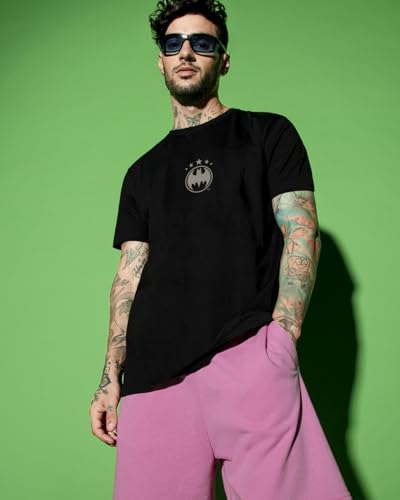 Image of Bewakoof X DC Men's Cotton Graphic Print Regular Fit Half Sleeve Round Neck T-Shirt | Tshirt for Men Cotton| Casual Wear | Street Wear
