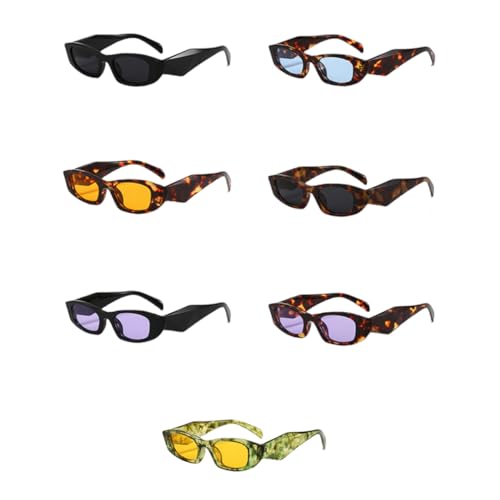 Lunettes de soleil œil de chat au design polygonal bleu et jaune rétro - 3