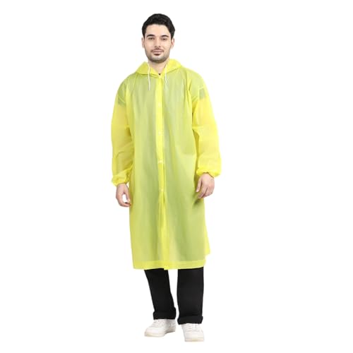 Image of Citizen Eco-Friendly EVA Poncho Raincoat for Men & Women, Lightweight Waterproof Coat with Hood, Adjustable Drawstring, Button Closure & Easy Carry Pouch, Reusable & Durable Outdoor Rainwear
