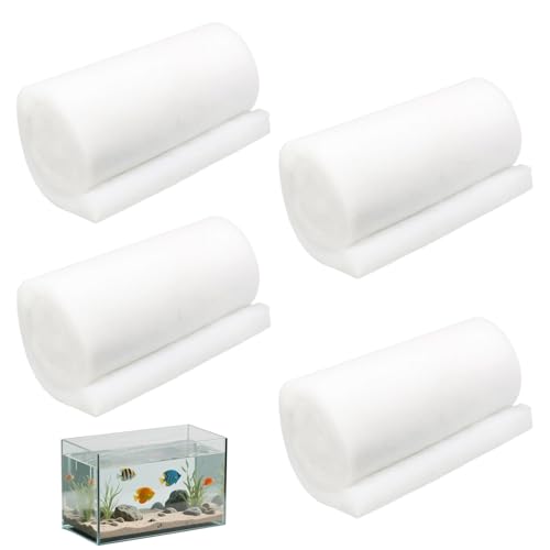 QyizuiPcn 4 Stück Hochdichte Filterwatte für Aquarien Effektive Filtermatte und Filterschwamm Ideal für Fischbehälter Maße: 100cm x 12cm x 2cm