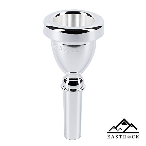 EastRock Standard Tuba Mouthpiece,Silver Plated Tuba Mouthpiece Size 22,Great Gift for Tuba Player