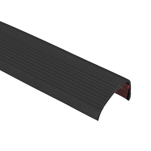 uxcell 1Pcs Stair Nosing, Vinyl Stair Edge Protector, Anti Slip Step Trim for Stair Edging Stair Edge Trim
