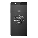 huawei p8 grace caracteristicas y precio ZOKKO - Carcasa para Huawei P8 Lite Ca de 5 años que J'Attends Que Christian Grey Me Recoive – Flexible transparente tinta blanca