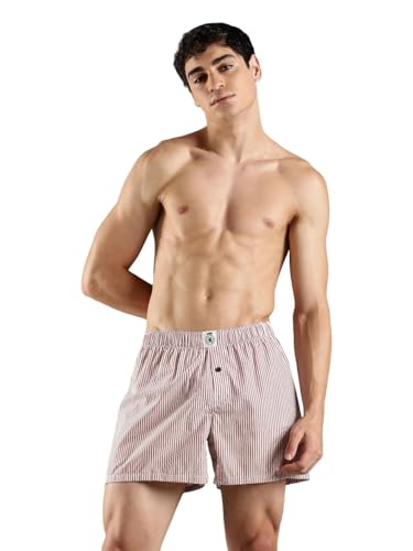 Image of Red Striped Mid Rise Boxer
