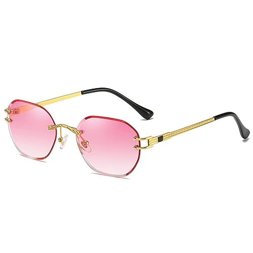 Lunettes de soleil bleues sans monture effet miroir avec branches en métal pour une clarté estivale