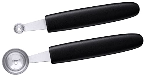 Contacto Edelstahl Kugelausstecher ORION rund 10 mm, mit schwarzem Polyamid-Griff